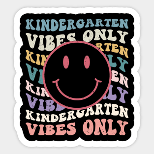 Hippie Kindergarten Vibes Teacher Kids 1st Day Of School , smile face Sticker